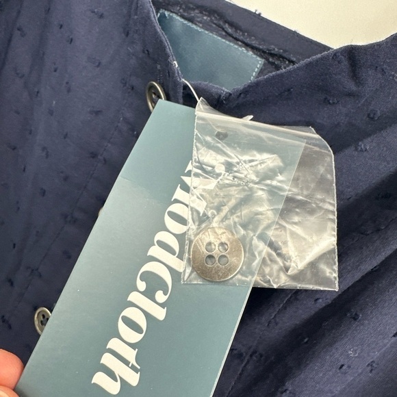 Modcloth Navy Blue Swiss Dot Midi Dress NEW US Size 14 - Picture 4 of 8